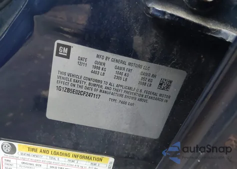 2012 Chevrolet Malibu Ls из США, поврежденный, VIN 1G1ZB5E02CF247117